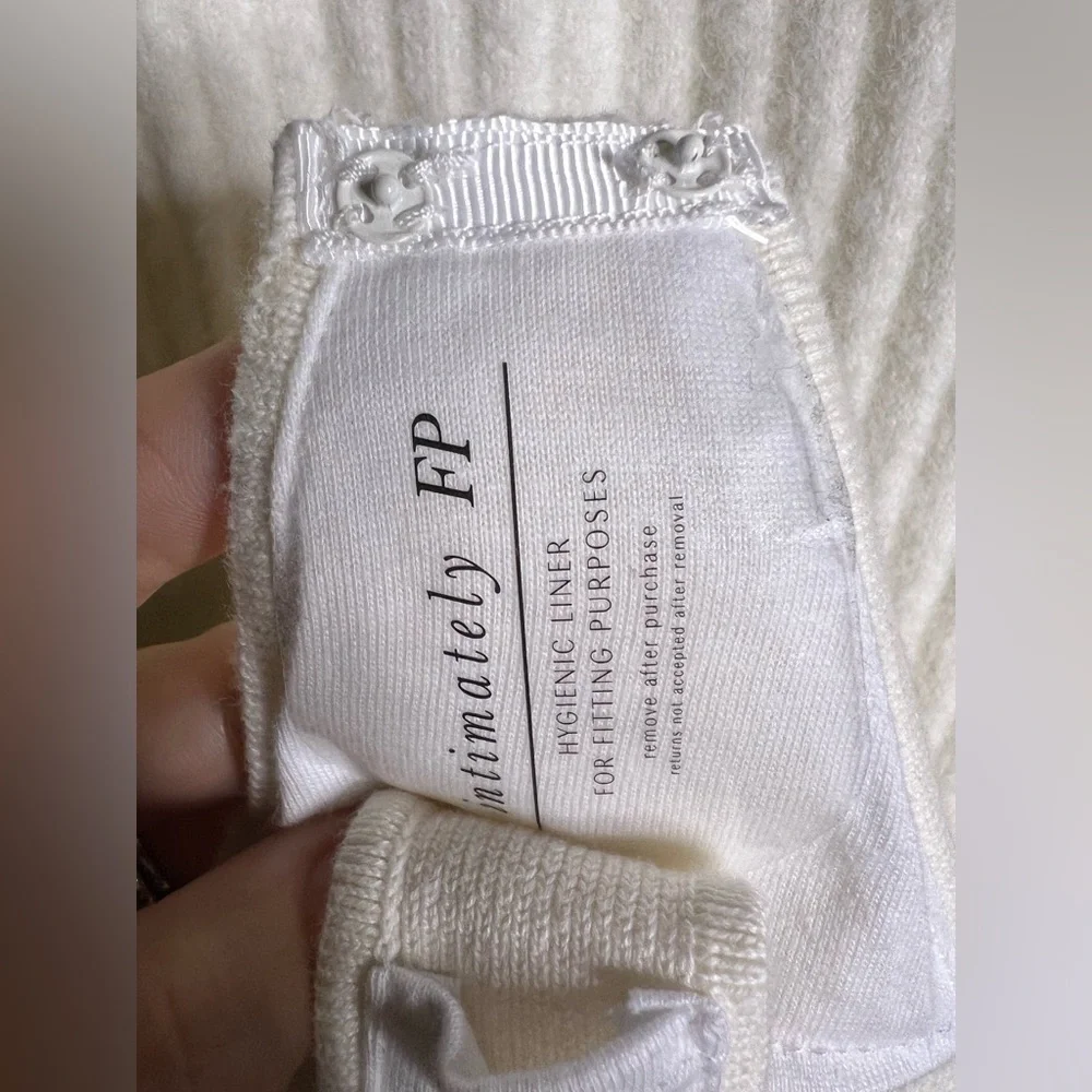 Free People Keep Me Warm Bodysuit Coconut Milk Ivory White Women's Size XL